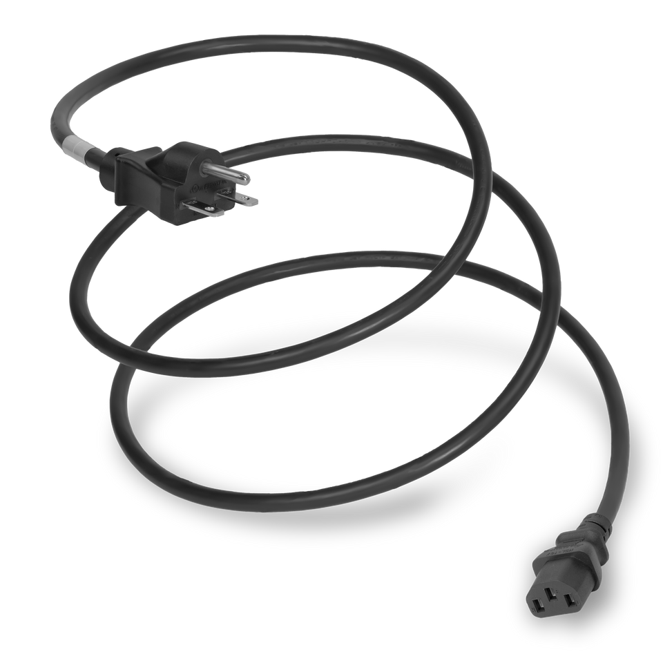 61513-H-012 - Power Cord, NEMA, 6-15P, C13, 14/3, 15 Amp, 250V, SJT Jacket, Black, coiled cord