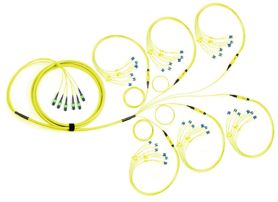 Made In the USA - 72 Strand, OS2, MTP Pro Elite Fiber Optic Trunk Cable, MTPE - LC Duplex, Singlemode 9/125 (6 X 12 MTPE)