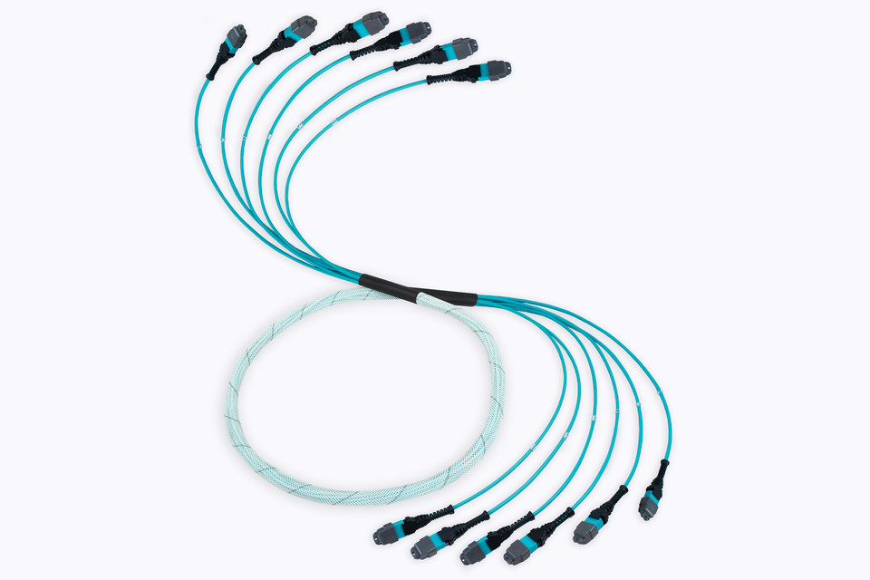 MTP Pro Elite Fiber Optic Trunk Cable, 72 Strand, Multimode OM3 50/125 (6 X 12 Fiber MTP)