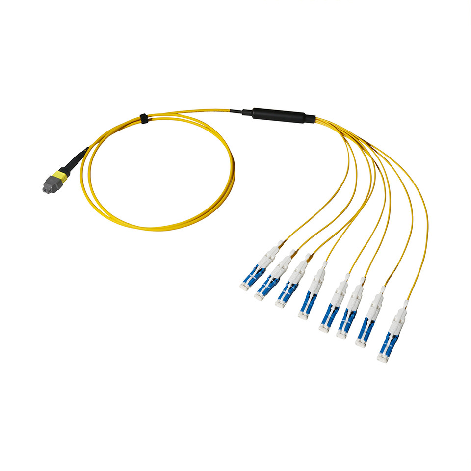 Breakout Cable, MTP® Elite/APC to CS Uni-Boot, OS2 Singlemode 9/125 Micron, 16 Fiber