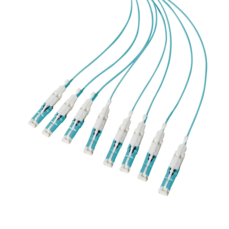 Senko CS Uni-Boot Female, 16 Strand, Corning Clear Curve Multimode 50/125 Micron, OM3, OFNP Aqua Jacket