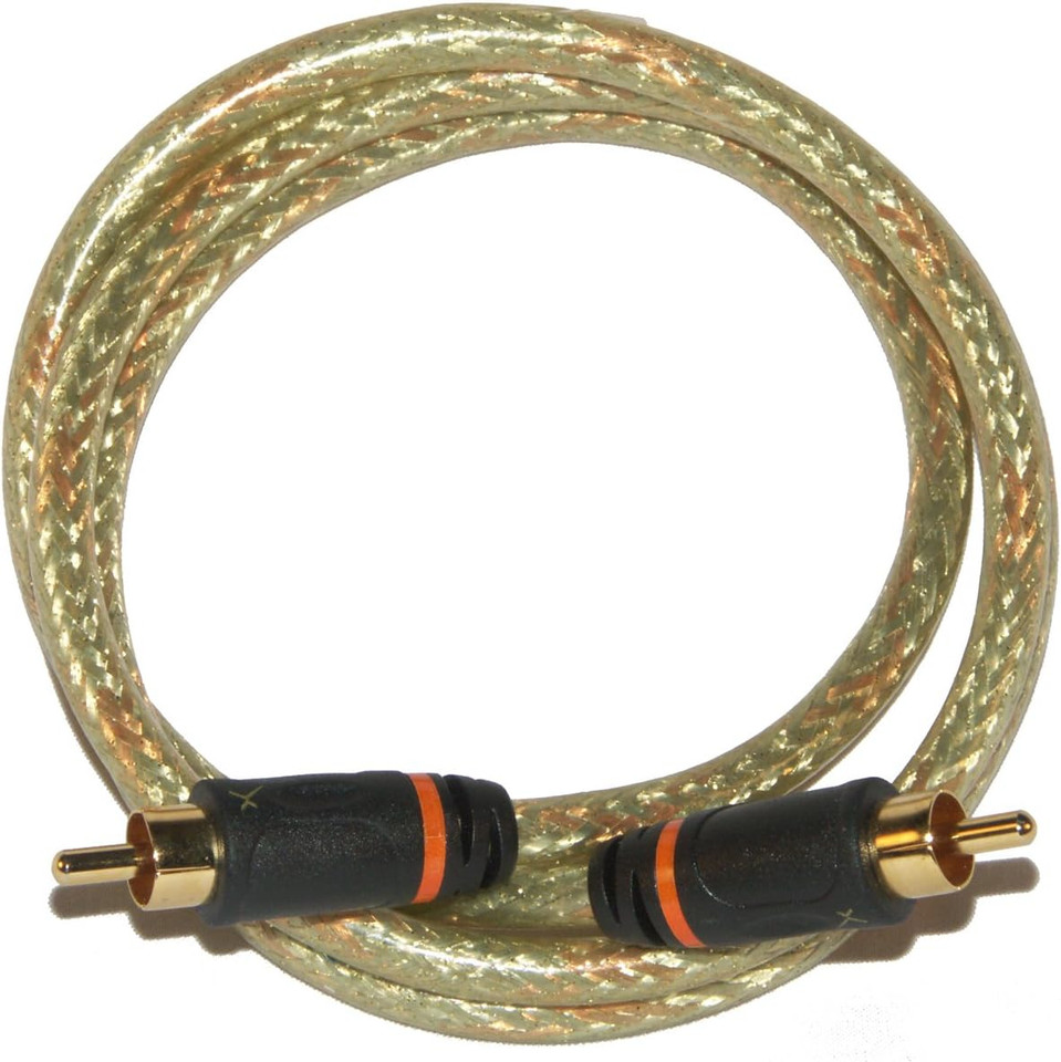 GoldX Audio Cables,  SPDIF Digital Coaxial Cables, 6 ft. RCA to RCA (SPDIF) Image 1