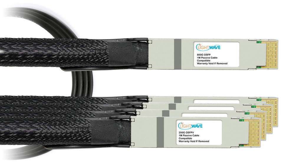 NVIDIA Mellanox Compatible - Passive Copper 800GBASE, OSFP to 4X 200G QSFP112, Breakout (DAC) Direct Attach Cables