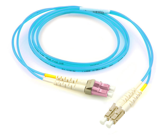 Pink Keyed LC - Standard LC, 50/125 Multimode OM4, Plenum