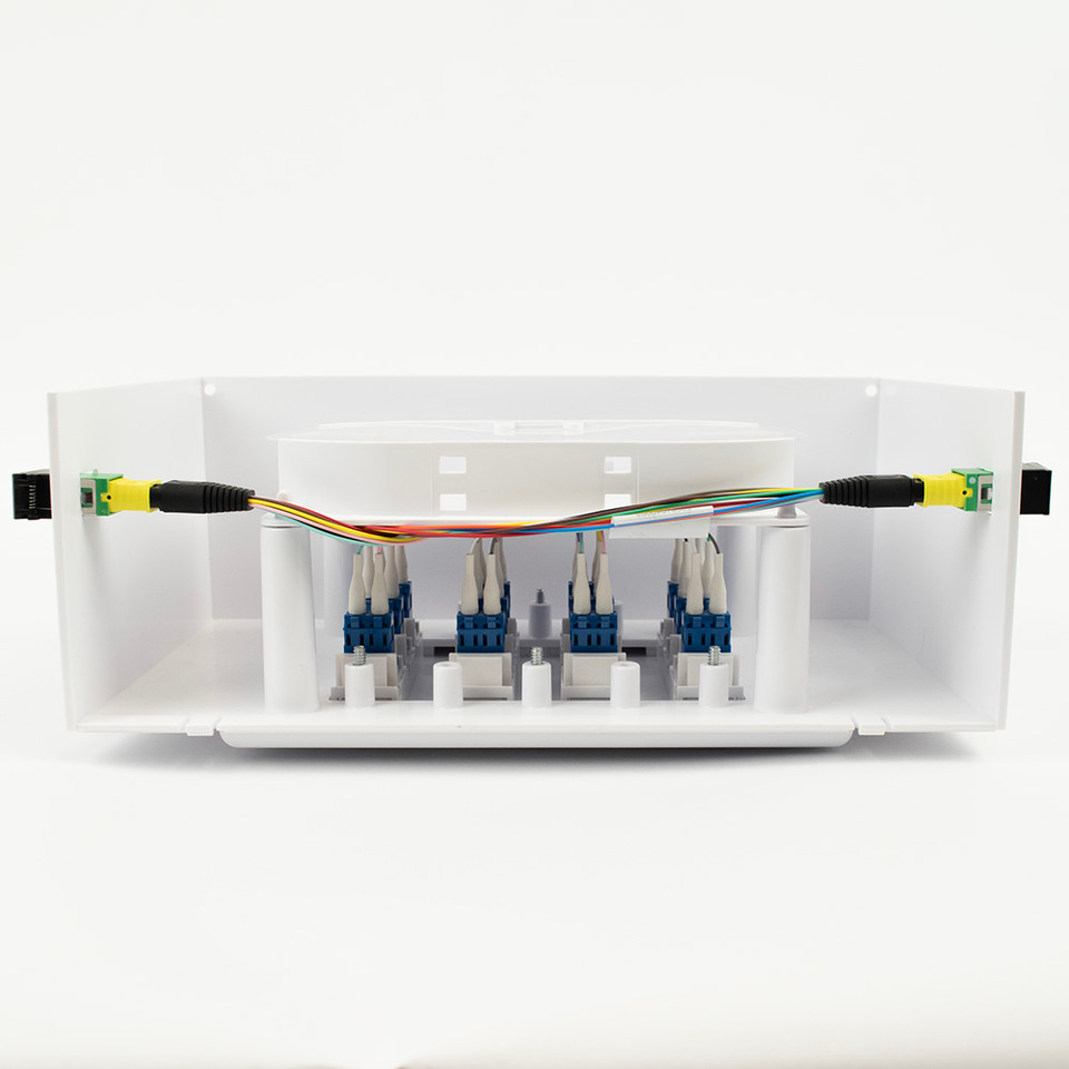 FTTD (Fiber to the Work Station), Loaded with two 12 Fiber MTP/MPO to LC Harness, Image 2