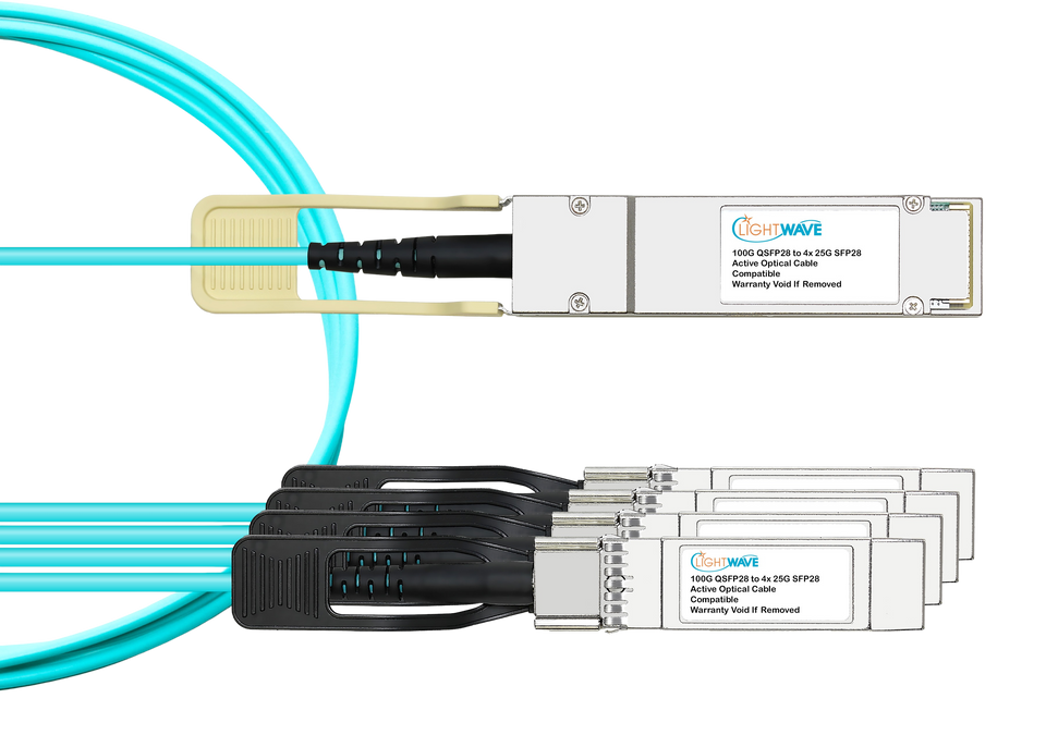 Cisco Compatible QSFP28 to 4X25G SFP28 Breakout Active Optical Cables (AOC)