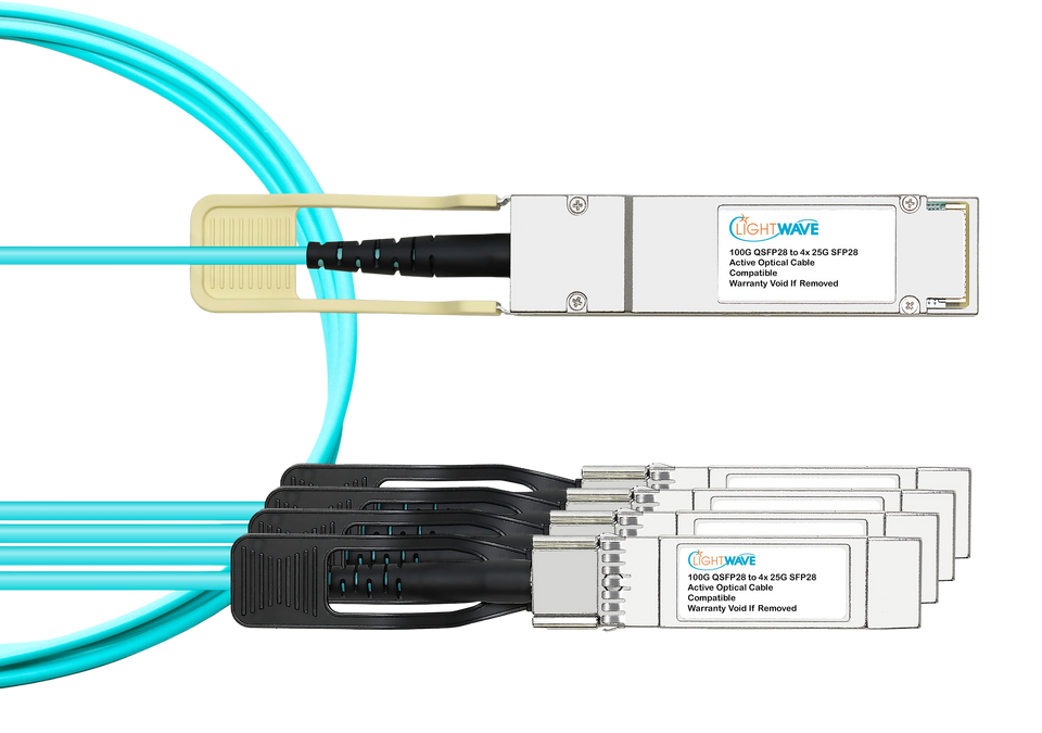 Juniper Compatible QSFP28 to 4X25G SFP28 Breakout Active Optical Cables (AOC)