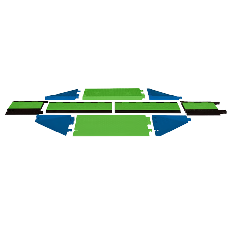 5-Channel Yellow Jacket® AMS® Modular Accessibility Safety Ramp System, ADA Cable Protector for 1" Lines, SafeRay™ Hi-Viz Green (kit 1 shown)