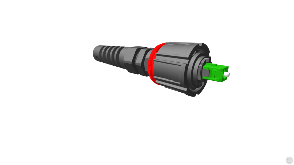 Senko - IP-16 SC Simplex Connector - Ruggedized, SM/APC Green, 4.5 - 4.9mm, 5.3 - 5.7mm, 5.8 - 6.2mm, 6.8 - 7.2mm