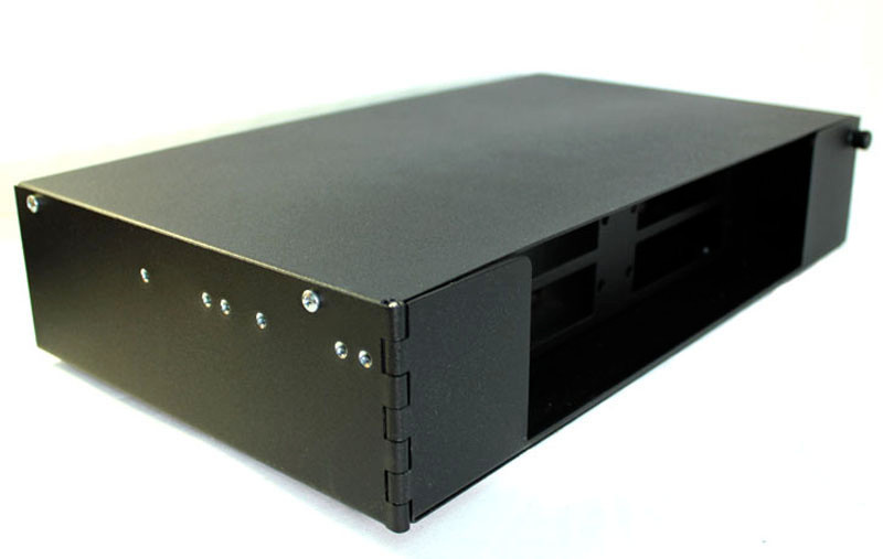 2RU, 4 Panel Fiber Distribution Unit, angled front