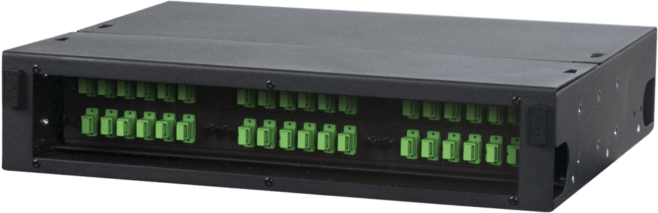 10-4457 - FRM-E-2RU - 2RU, 6 Panel Fiber Distribution Unit, front view