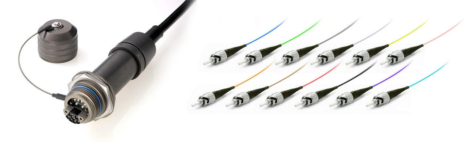 12 Channel Pierside Jamnut Recepticle SRR to ST, 1.5 Meter, MM OM3