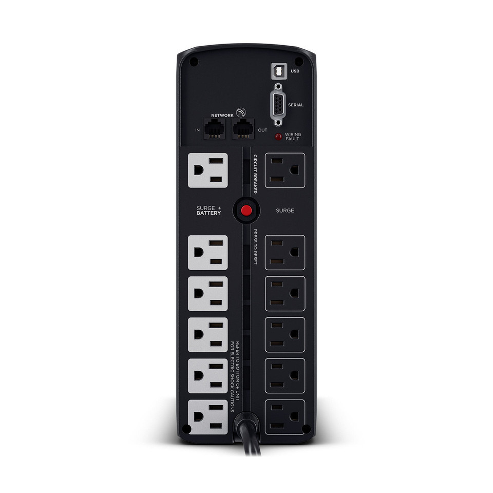 CyberPower 1500VA Pure Sine Wave UPS with LCD Display (CP1500PFCLCD) - back image