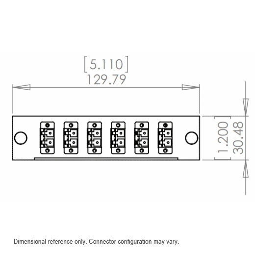 24-Fiber MTP/MPO Cassette, 6 Quad LC to 2 Male MTP, Singlemode OS2