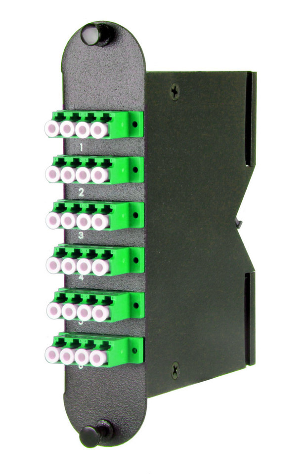 24-Fiber MTP/MPO Cassette, 6 Quad LC to 2 Male MTP, Singlemode OS2