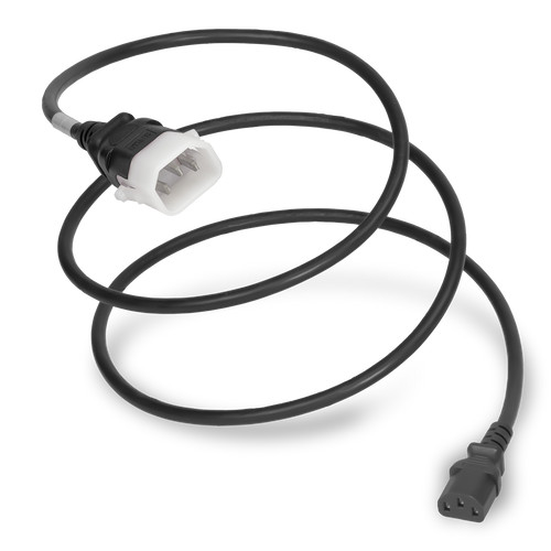P-Lock Secure Locking Power Cord, C14 to C13, 18 AWG, 10Amp, 250V, SVT Jacket, Black (Coiled)