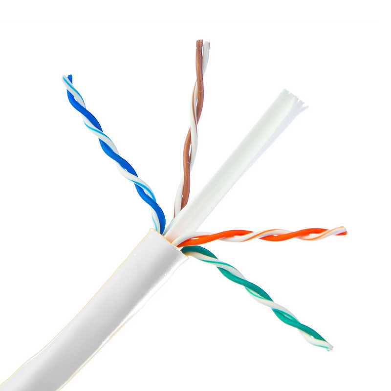 6CMP234BW - Cat 6, CMP, Plenum, 600 MHz., 4 Pair / 23 AWG, exploded end view, white