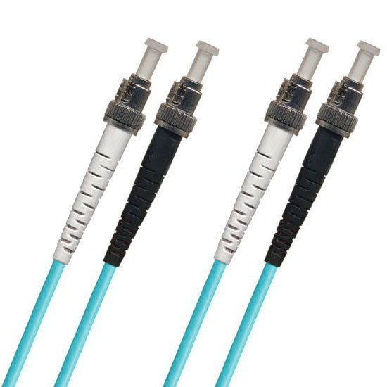 791414OM3D001MR3 - Fiber Patch Cable, ST-ST Fiber Patch Cable, PC, Multimode 50/125 10 Gig OM3, Duplex, aqua