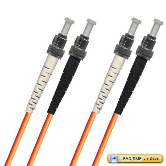 791414OM3D001MR3-OR - Fiber Patch Cable, ST-ST Fiber Patch Cable, PC, Multimode 50/125 10 Gig OM3, Duplex, orange