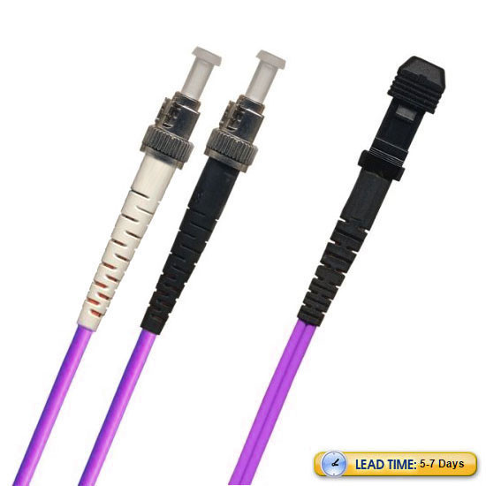TAA Compliant Fiber Patch Cable, ST-MTRJ Fiber Patch Cable, Multimode OM3, 50/125µm 10 Gig, Duplex