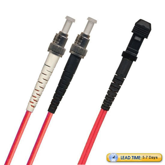 TAA Compliant Fiber Patch Cable, ST-MTRJ Fiber Patch Cable, Multimode OM3, 50/125µm 10 Gig, Duplex
