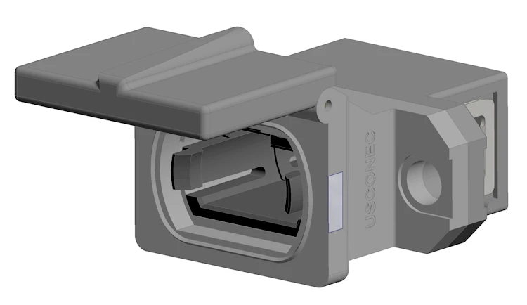 9518 - MTP/MPO Fiber Coupler, Standard Footprint, Shuttered, gray