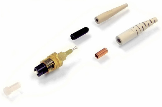 Corning UniCam® - ST Male, Multimode 62.5/125, OM1, Ceramic Ferrule, Standard-Performance (disassembled view)