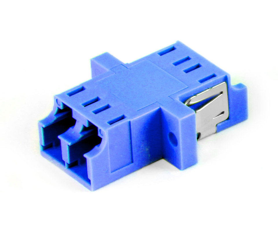 Senko, LC Duplex Fiber Coupler, Blue, Full Flanged | CablesPlusUSA