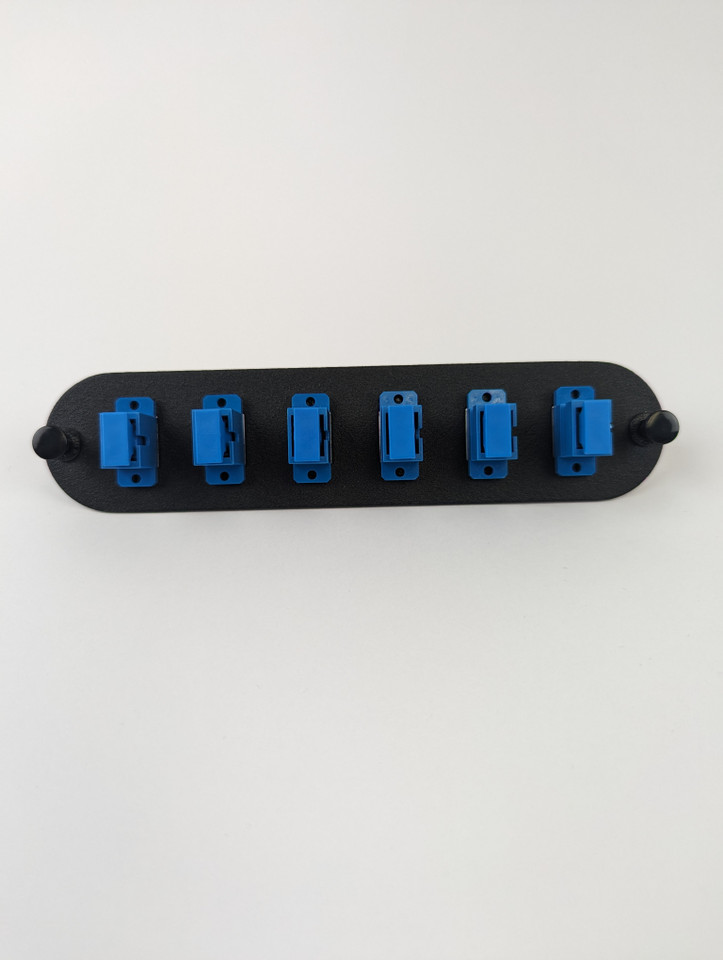 CCH Compatible Fiber Optic Adapter Panel, 6-Fiber, SC Simplex, Zirconium Insert, Singlemode UPC, Blue