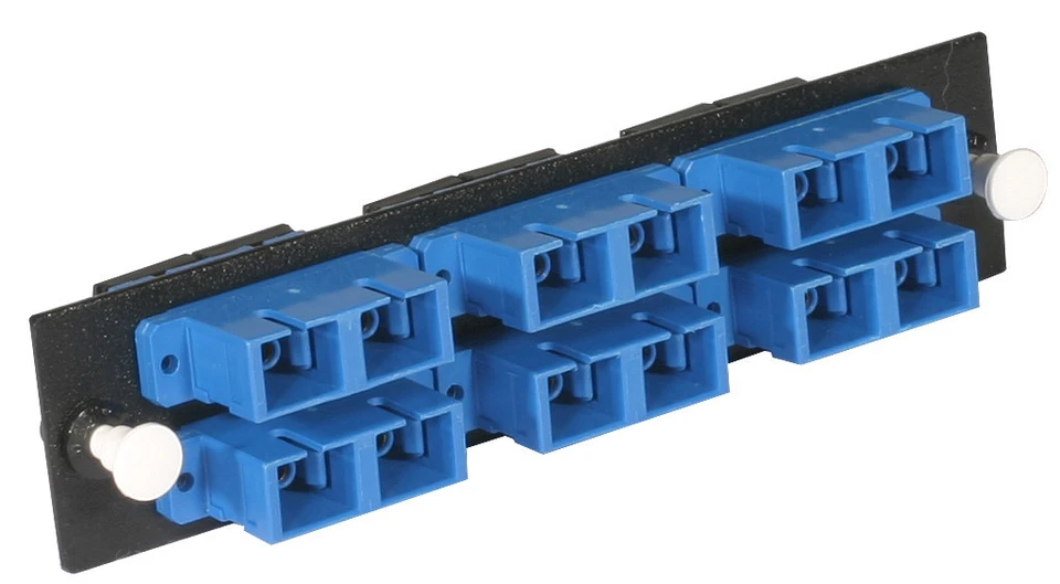 AP-VCC1CB - LGX - Adapter Panel, Fiber Optic, 12-Fiber, SC Duplex, Zirconium Insert, Singlemode UPC, Blue