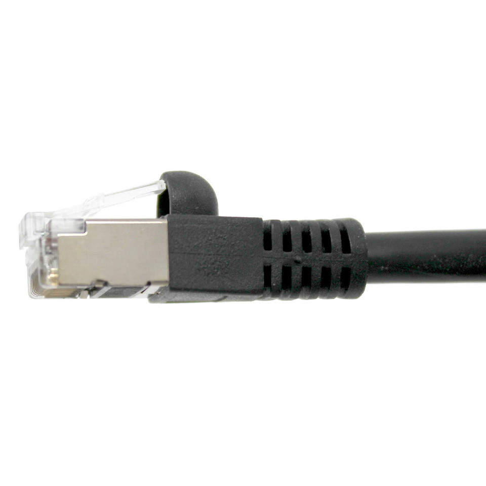 UL726SM8006BK-1F - Cat6 Snagless Shielded (S/FTP) Ethernet Cable - Black, side view of end