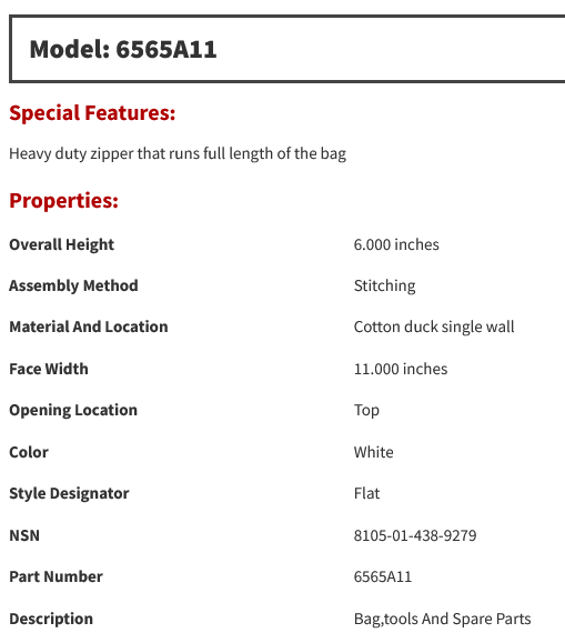 Model 6565A11 properties