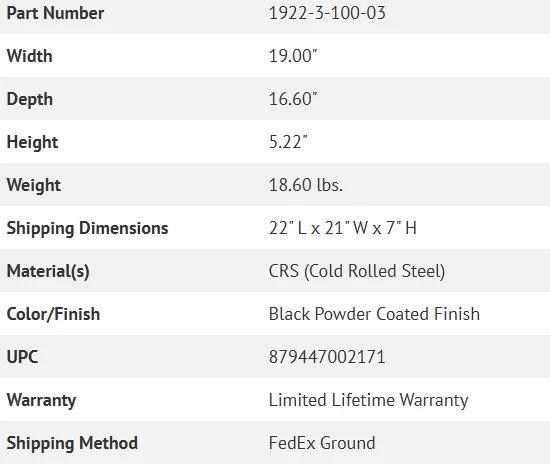 spec chart