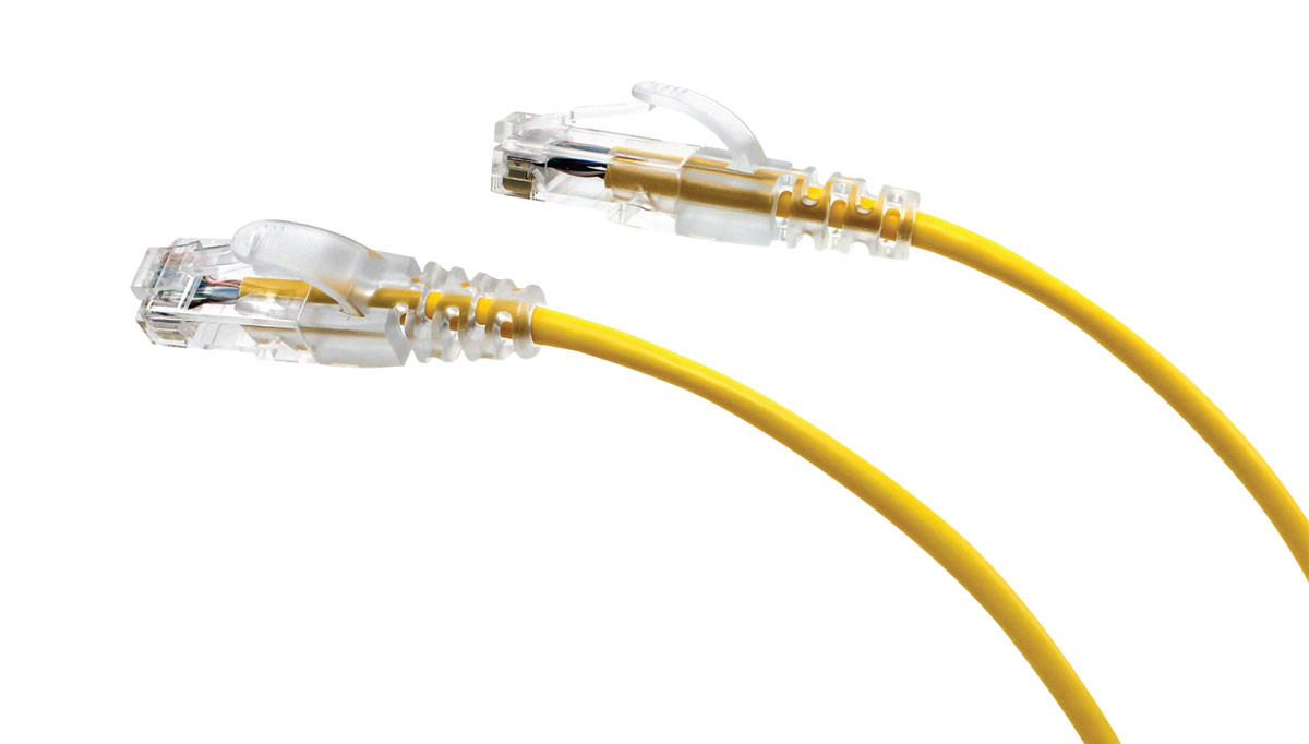 UL828-8006YL-CG - 6 Inch Cat6A Slim Jacket Unshielded (UTP) Ethernet Cable - Yellow - 10 Pack