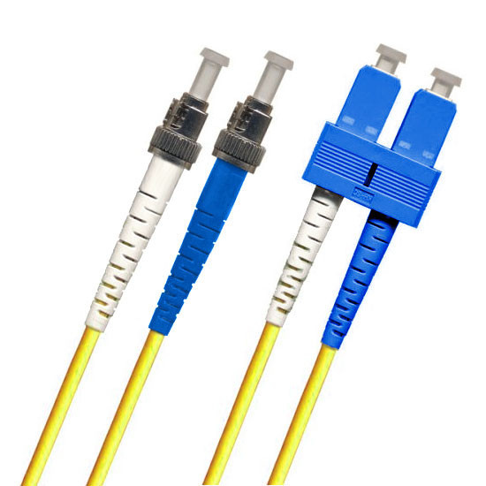 ST-SC Fiber Patch Cable, Singlemode 9/125 OS2, UPC, Duplex, yellow