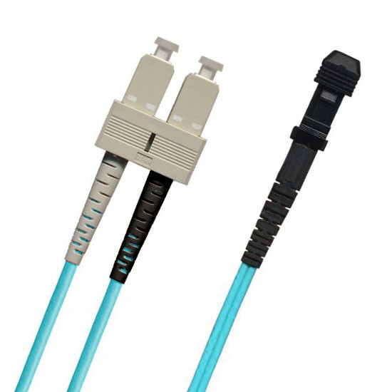 TAA Compliant Fiber Patch Cable, SC-MTRJ Fiber Patch Cable, PC, Multimode 50/125 10 Gig OM4, Duplex