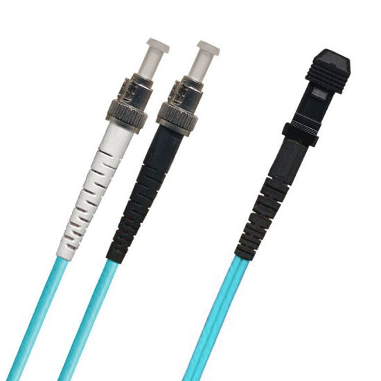 TAA Compliant Fiber Patch Cable, ST-MTRJ, PC, Multimode 50/125 10 Gig OM4, Duplex