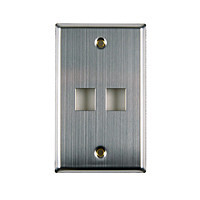 Two Port Flush Mount Faceplate - Stainless Steel