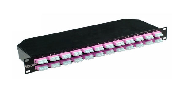High Density Fiber Optic Patch Panel, MTP/MPO-LC, 1 RMS, Cassette, 50/125 Multimode OM4, 48 Port, 96-Fiber