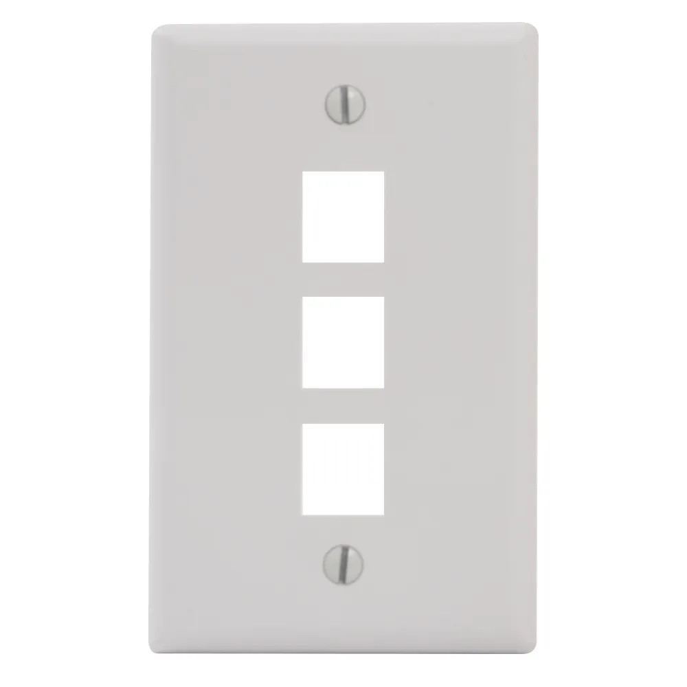 Classic Faceplate with 3 Ports for EZ®/HD Style in Single Gang, White