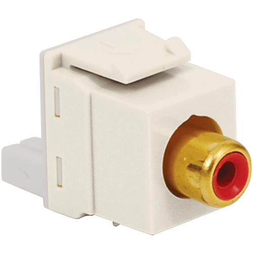 RCA to IDC Modular Jack with Red Insert and Gold Plated Connector in HD Style and White