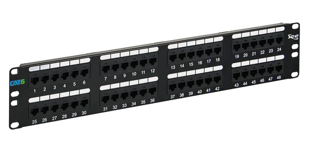 48-Port 1U Rack-Mount Cat6 Cat5 110 Patch Panel, RJ45