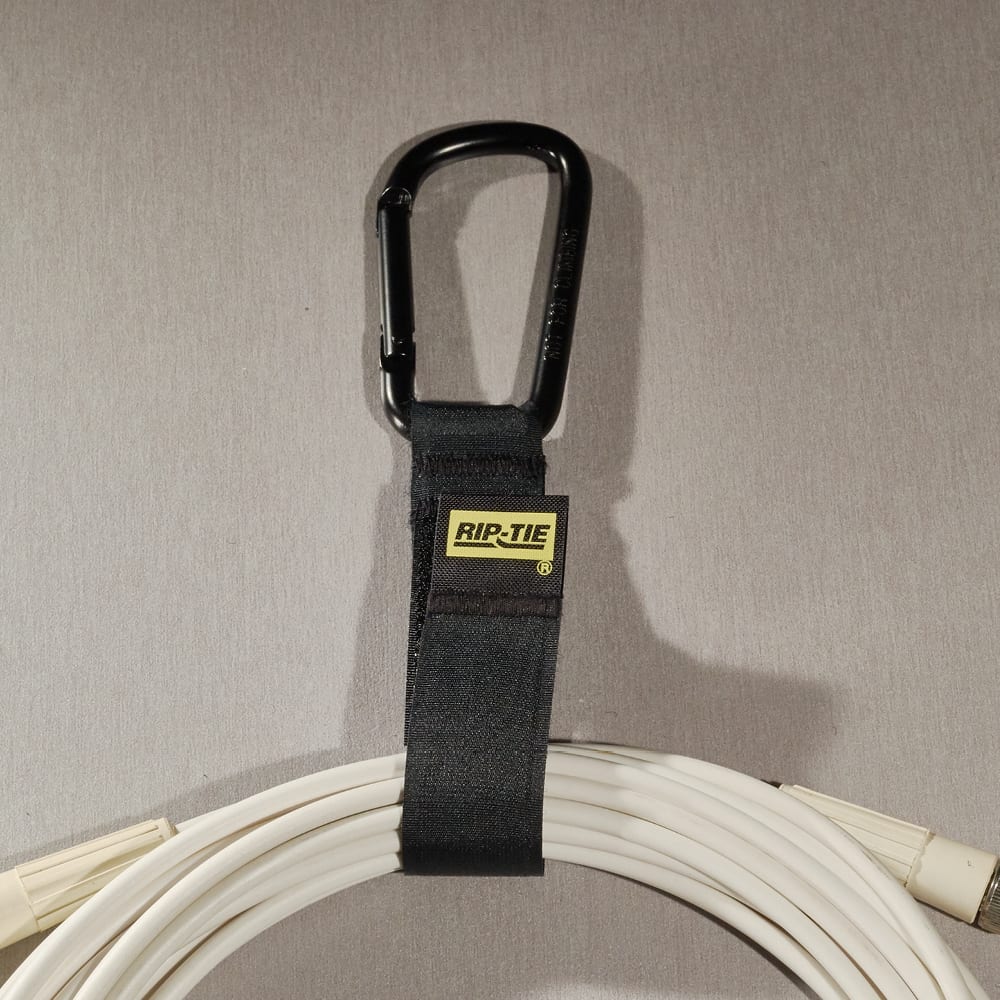 Rip-Tie CableCarrier with Black Carabiner, 1 Inch Wide