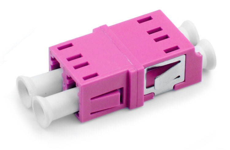 Senko, LC Duplex Fiber Coupler, Erika Violet, Reduced Flange