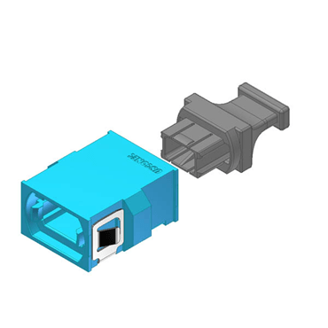 12198- - MTP/MPO Fiber Coupler, Std. Footprint, Reduced Flange, Green