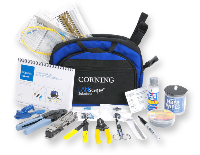 Corning Basic Fiber Optice Termination Installation Kit For Single- & 2-Fiber UniCam Connectors