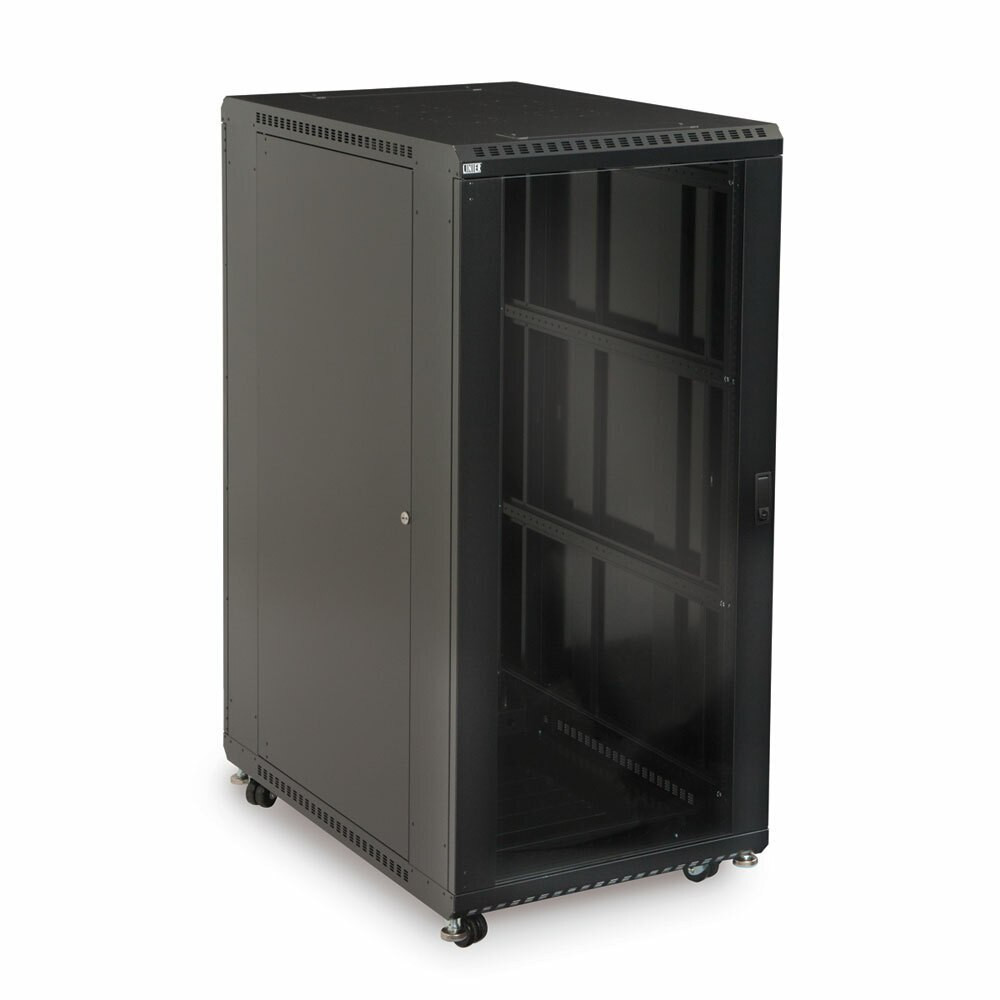 27U LINIER® Server Cabinet - 3100 Series - Glass/Vented Doors - 24 Inch Depth
