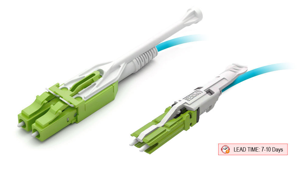 TAA Compliant Fiber Patch Cable, CS-LC, UPC, Multimode 50/125 Micron OM5 Fiber, Senko CS 54mm, Pull Tab, 2.0mm MicroDual OFNR Rated - Image 2