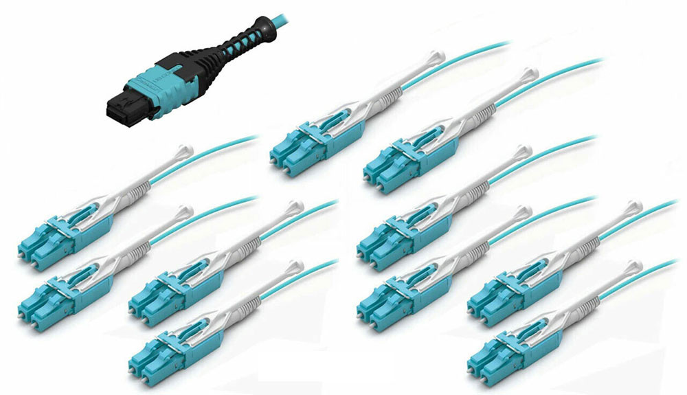 F3P20E4F-LHM2XXXX-R - HD8² Pro Boot Fiber Cable, MTP Elite, - (10ea) LC/UPC Senko Uniboot, 20 Strand, OFNP Plenum, Multimode 50/125um OM3, (QSFP+ to 4 SFP+) - Image 2