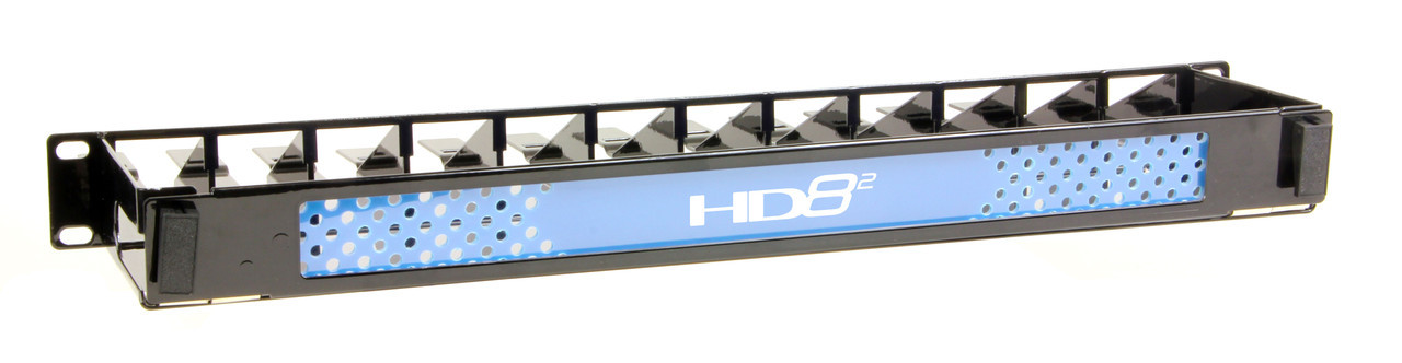 HDCE-12-1U-FP - HD8² Rack Mount Enclosure, 1RMS Frame, 12 Cassette Chassis, With Front Panel & Tray, Black - Image 2